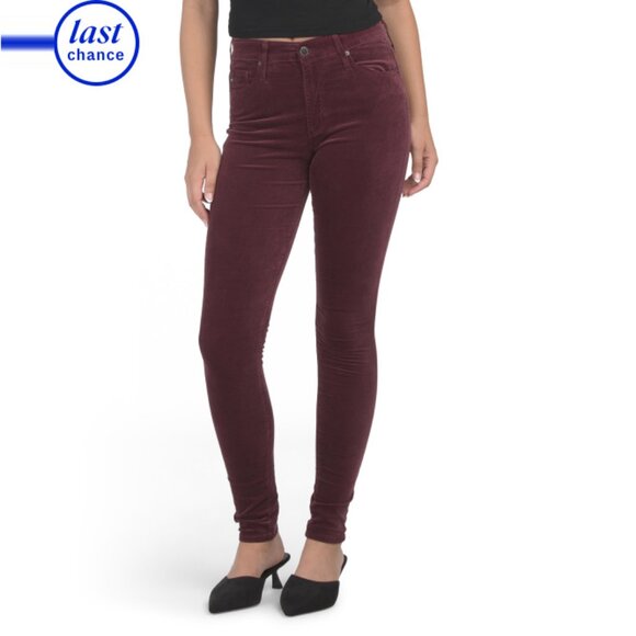 AG Maroon Farrah High Rise Skinny Jeans - Picture 1 of 2